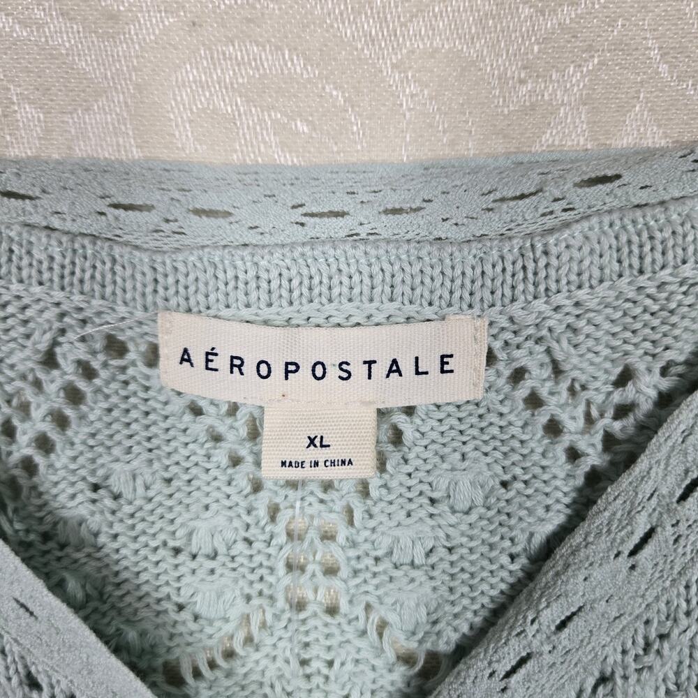 Aéropostale Crochet Tank XL Aqua Knit Cami Button Front Coquette Soft Girl - Picture 8 of 12